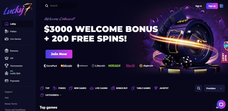 Lucky7 Homepage