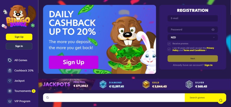 Bingo Bonga Homepage