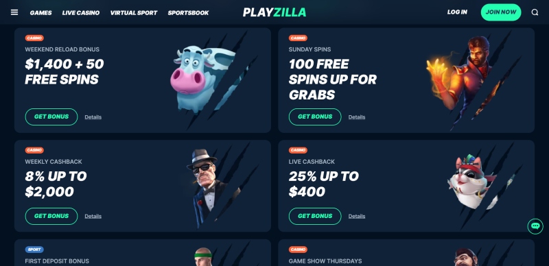 Playzilla Promotions Page