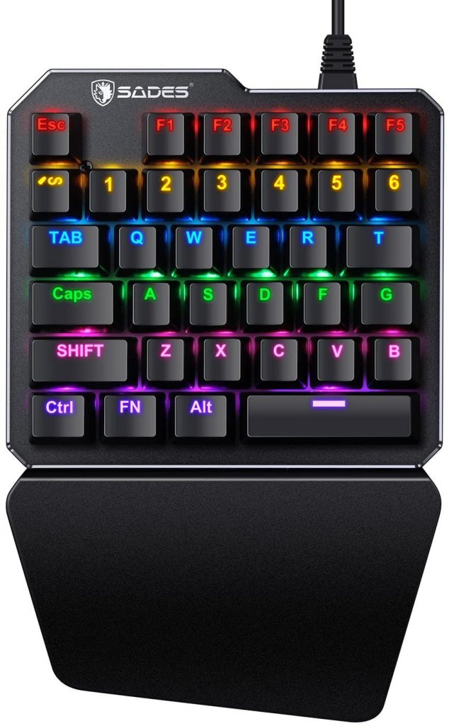  SADES Black Switch One-Handed RGB Keyboard