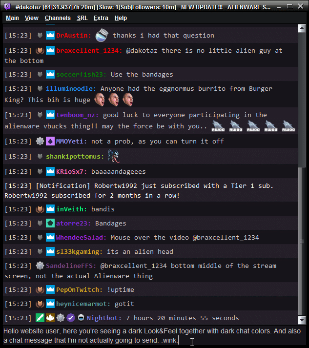 twitch chat log by using a third-party program
