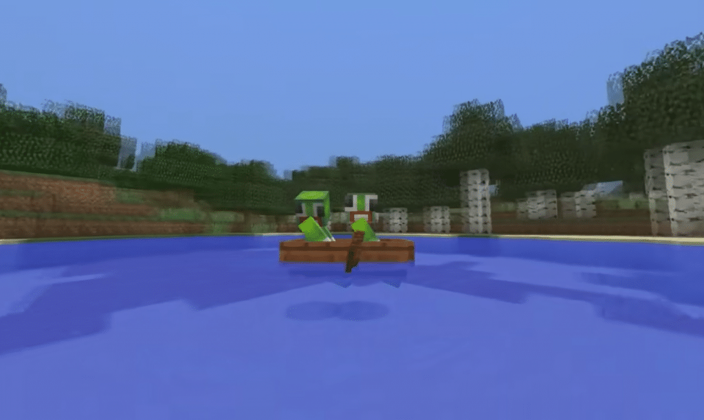 Minecraft boats can now hold two people