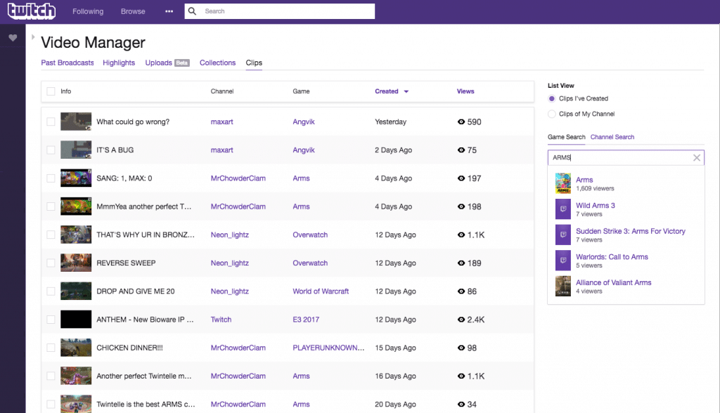Twitch Clips