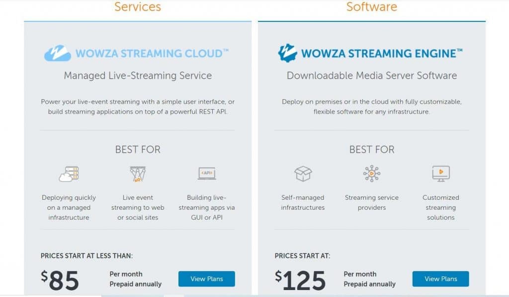 Wowza Pricing