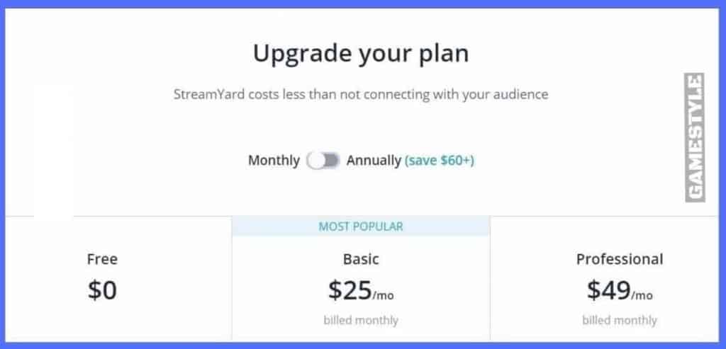 StreamYard Pricing