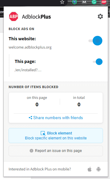 AdBlock Settings