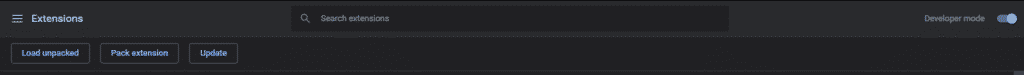 Chrome Extensions Update button