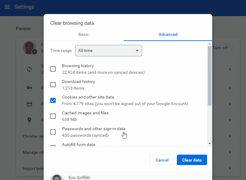 Clear Browser Cache Files