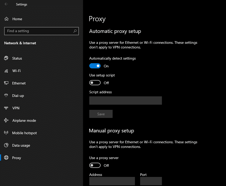 Proxy Setting
