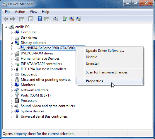 Updating graphics card driver