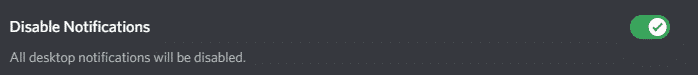 Disable Notifications