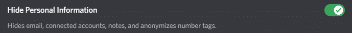 Hide Personal Information