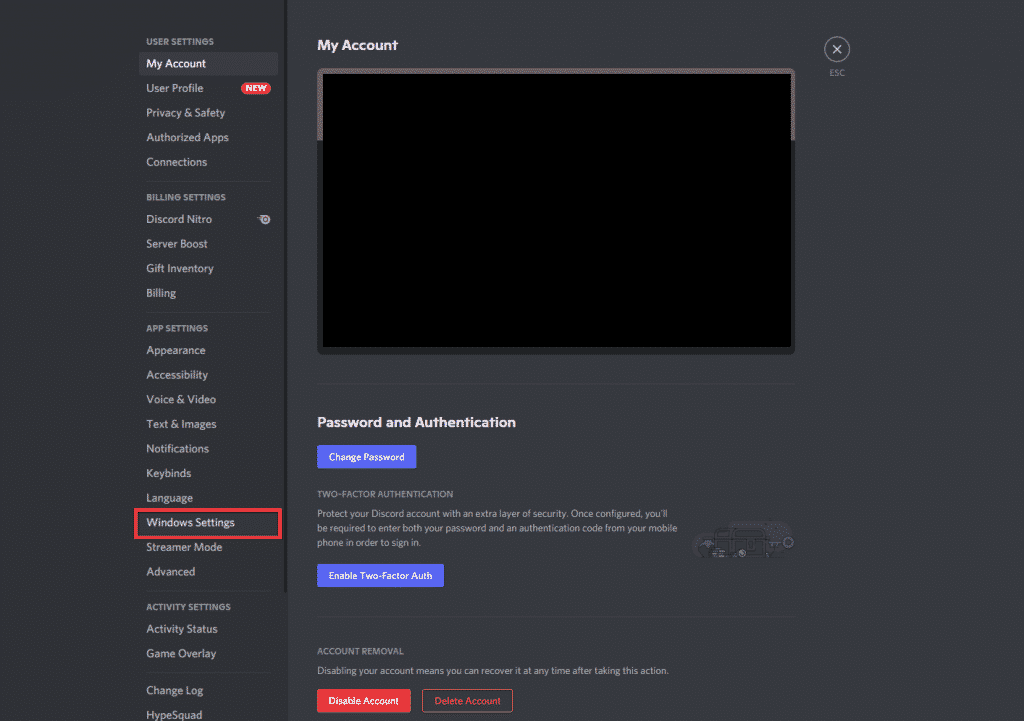 Discord Windows Settings