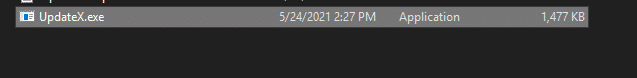 Rename Update exe file to UnpadeX
