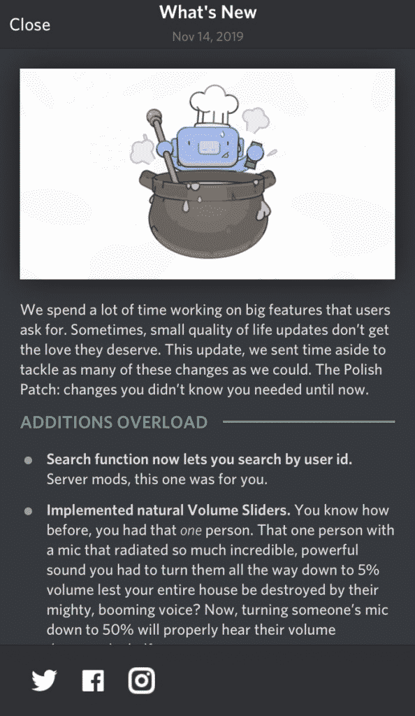 What’s New pop-up