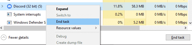 select End Task