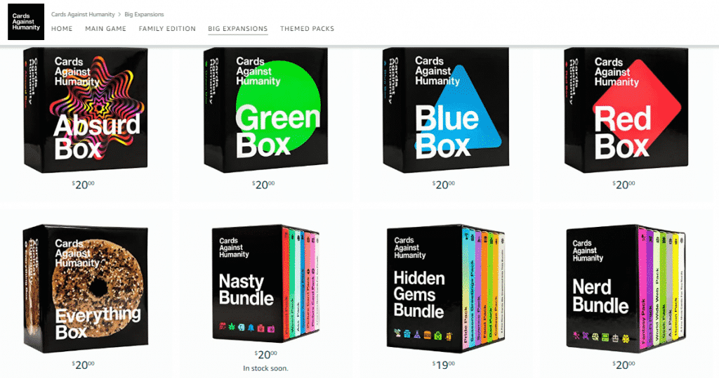 Cards Against Humanity Expansions Pack