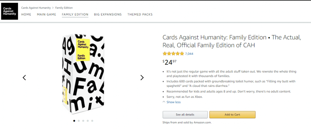 Cards Against Humanity Family Edition