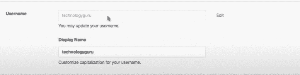 Edit username