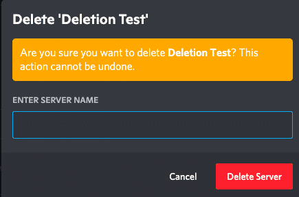 Delet Server Option