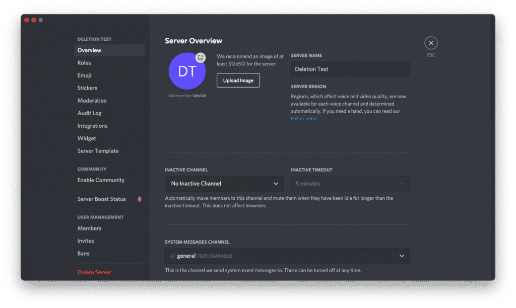 Discord server Overview
