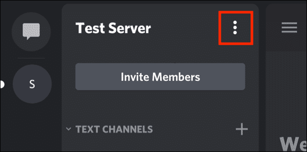Three Dots Beside Server Name