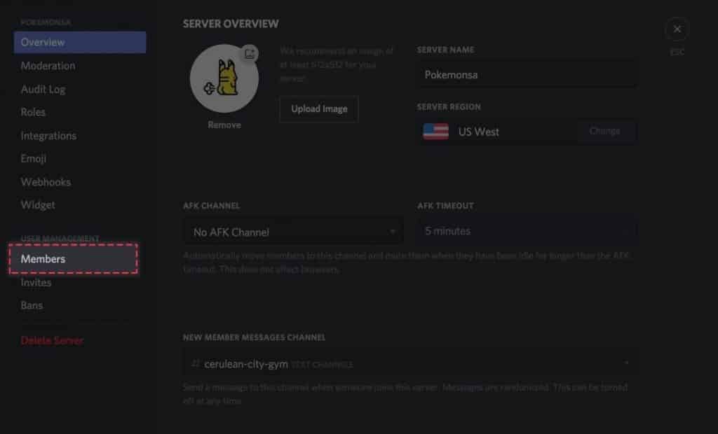 User Management section