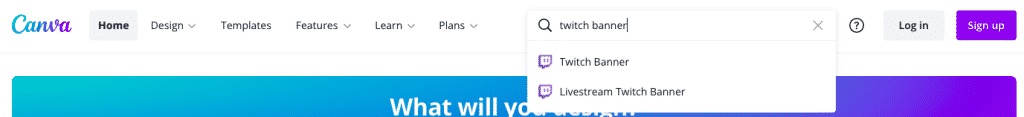 Twitch Banner in Canva