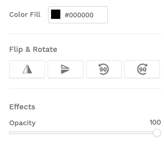 color and size option in snappa