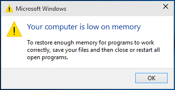 Error for low RAM
