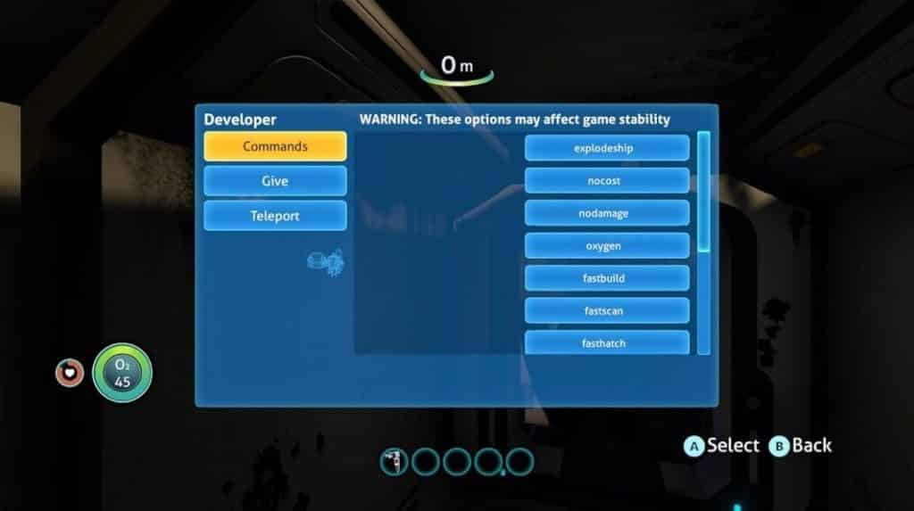 Subnautica debug menu