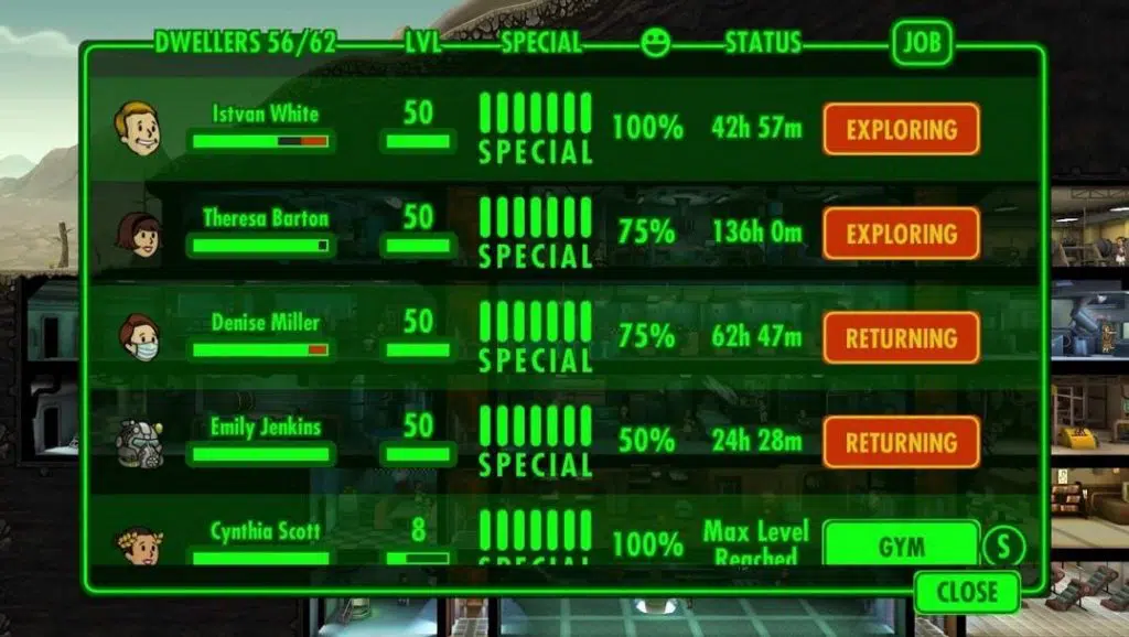 Utilize your Vault Dwellers
