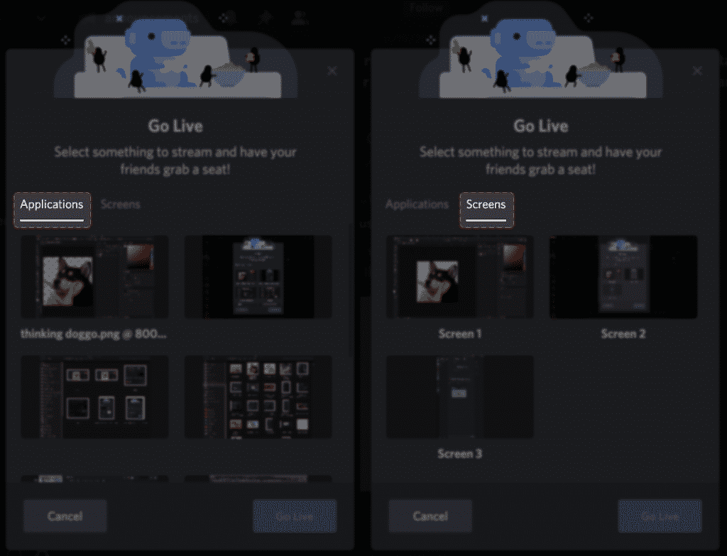 Discord streaming options