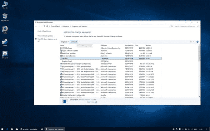 Uninstall Program list