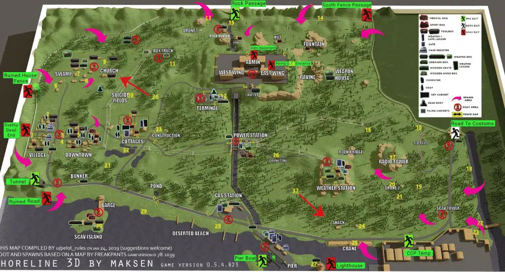 Basic Layout of Shoreline Map