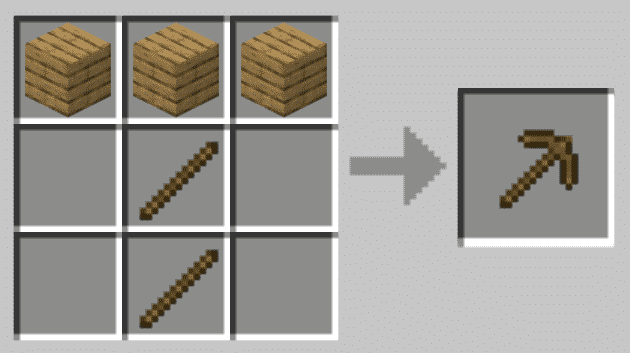 Craft 1x Wooden Pickaxe
