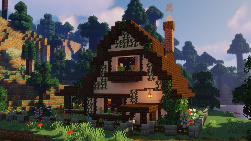 Large Spruce Cottage Minecraft