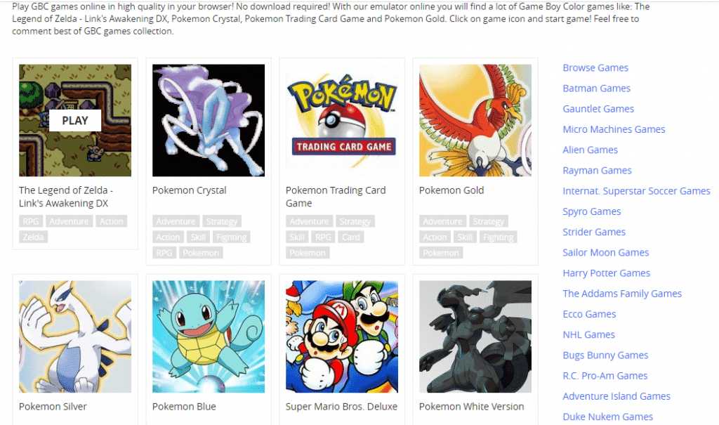 Play Pokemon Online