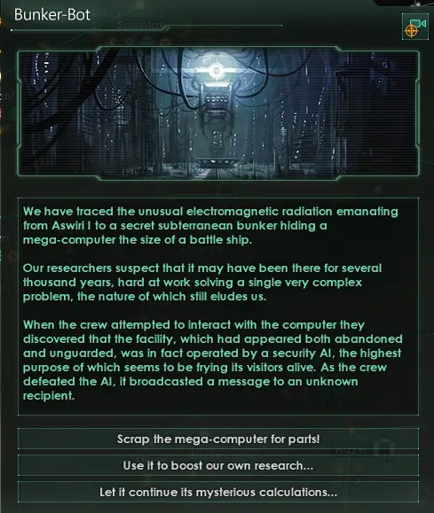 Stellaris Bunker Bot Choices