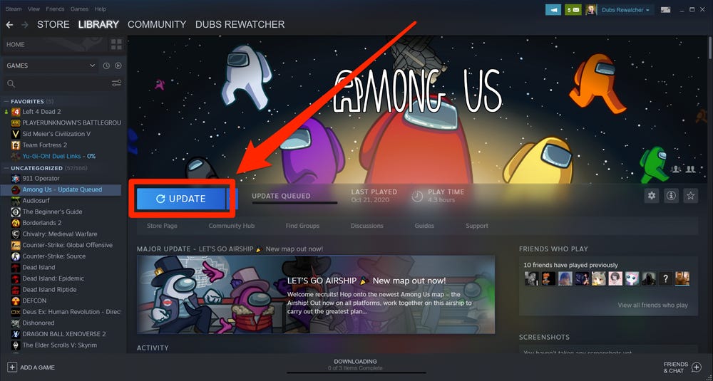 Update Among Us on Steam