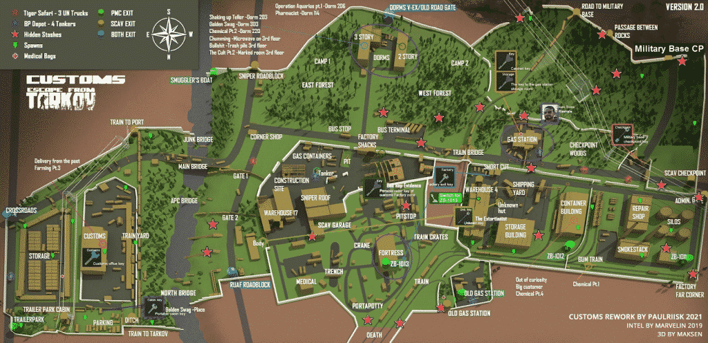 customs map escape from tarkov