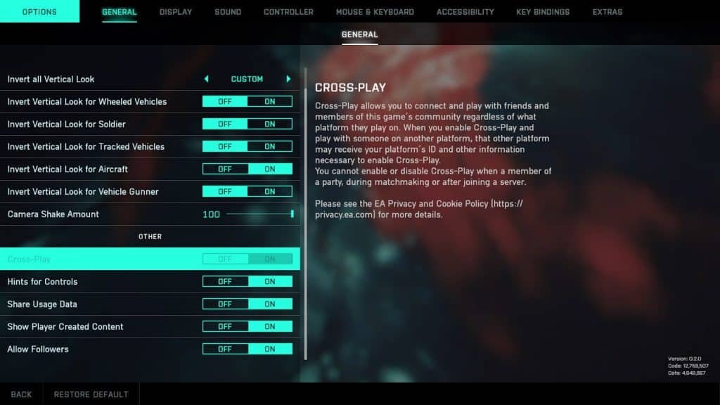 Battlefield 2042 Cross Platform Disabling
