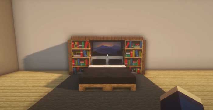 Bed with Built-in Bookshelves