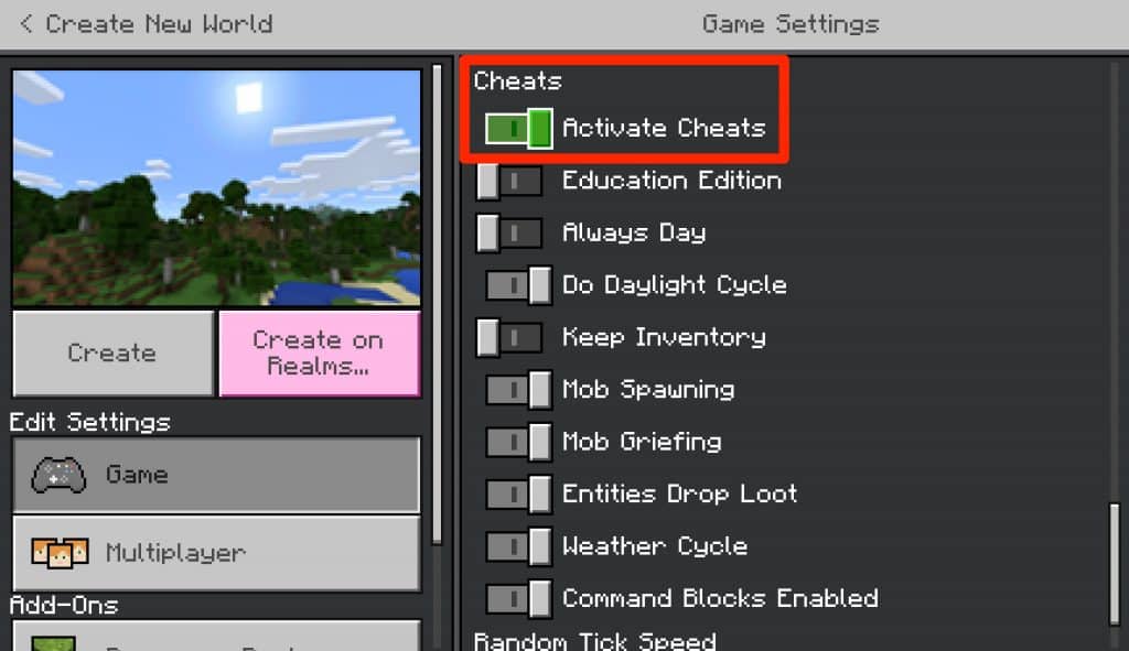 Enable Cheats