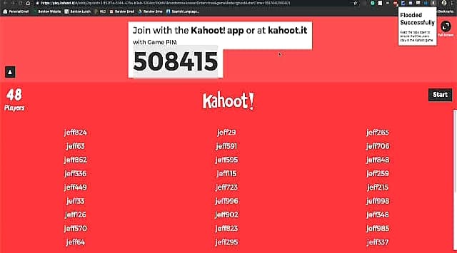 Kahoot Flooderspammer Chrome extension 