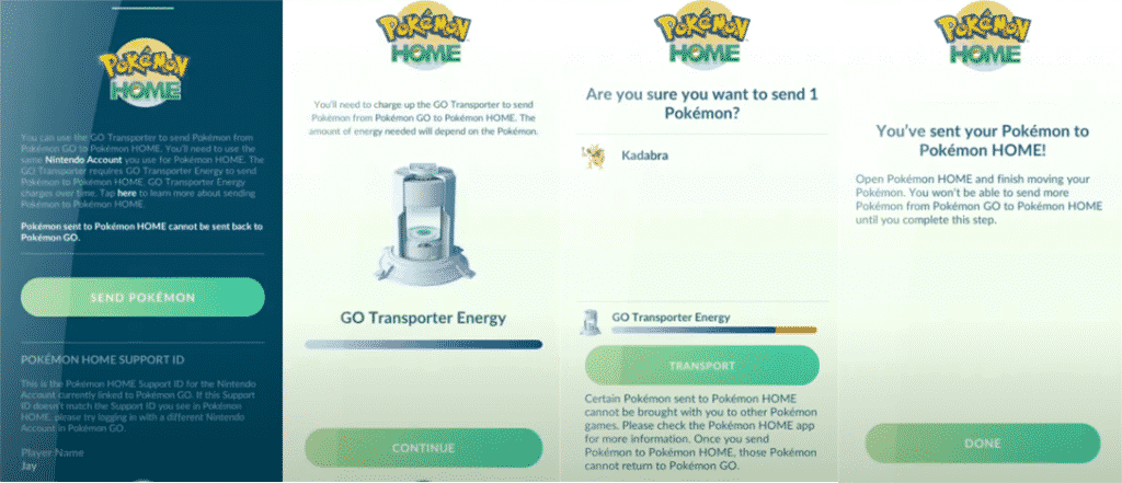 Transfer from GO to Home