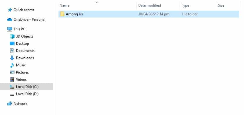 among us folder