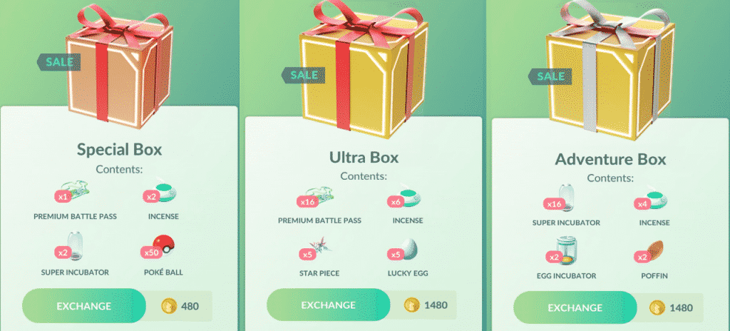 boxes pokemon go