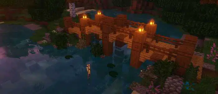 minecraft simple wooden bridge