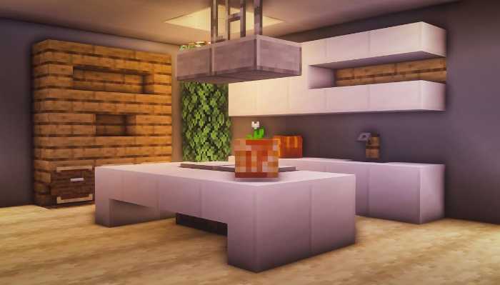 minecraft simplistic oak kitchen ideas